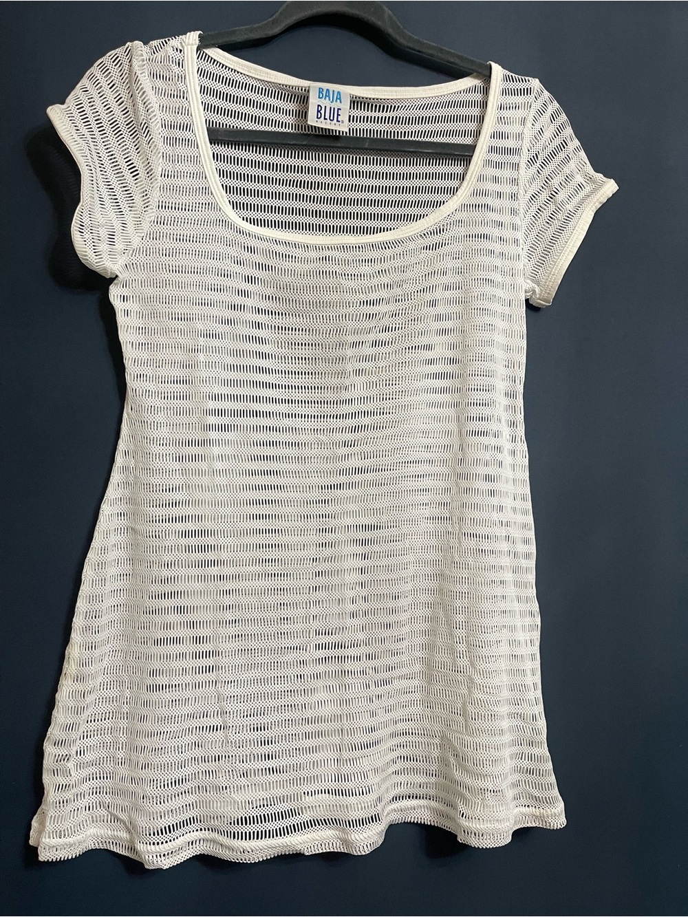 Baja Blue White Mesh Swim Cover-Up